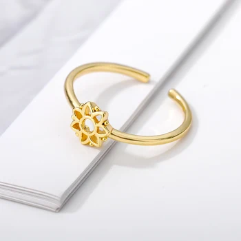 Elegant Floare Inele pentru Femei Pentru Bărbați din Oțel Inoxidabil de Aur Cuplu Deget Inelul Estetice Petrecere Bijuterii Cadouri 2021 Bague BFF