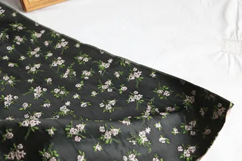 160cm fundal negru gri tridimensional broderie floare floral jacquard dress costum vesta puf fusta tesatura