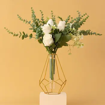 Vaza Decor Acasă Living Fierărie Fals Flori De Emulare Floare Masă Buchet De Flori Moderne Podoabă Sticla