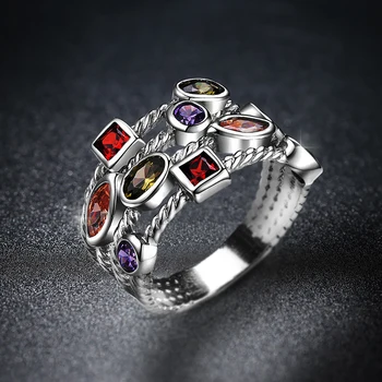 Trendy Colorate, Ovale, Dreptunghiulare Moda Zirconia de Logodna Inel de Nunta pentru Femei Cristal Bijuterii Accesorii