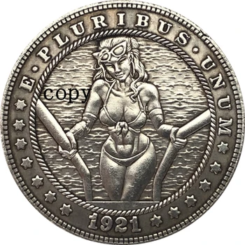Hobo Nichel 1921-D statele UNITE ale americii Morgan Dollar COIN COPIA Tip 265