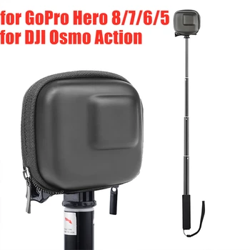 Pentru GoPro Hero 8 7 6 5 Sac de Depozitare Caz de Protecție rezistent la apa Cutie pentru DJI Osmo de Acțiune aparat de Fotografiat Accesorii din Aluminiu Tija de Extensie