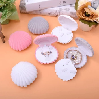 Moda Shell Forma de Afișare Bijuterii Cutie de Cadou Caz pentru Colier Cercei Inel