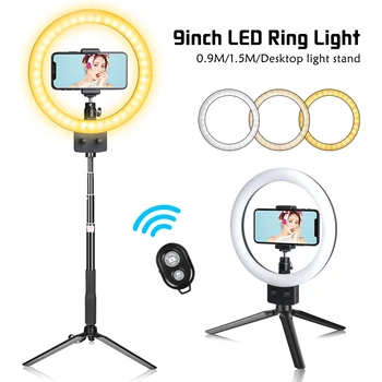 9 inch LED Lampă în formă de Inel Selfie Studio Inel de Lumina Cu Trepied Fotografie de Iluminat Stand Pentru Youtube Machiaj Telefon Direct Titularului
