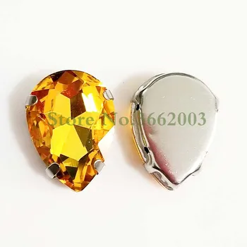 Aur galben lacrimă în formă de Sticlă de Înaltă calitate de Cristal coase pe gheara liber strasuri,Diy accesorii de Îmbrăcăminte SWS19