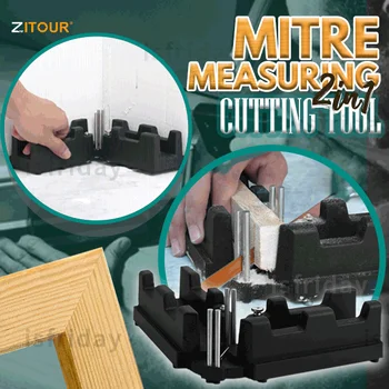 Zezzo® 2-în-1 Mitre Măsurare Instrument de Tăiere de Măsurare Și Tăiere Mitre Unghiuri Instrument de Tăiere Ferăstrău Mitră Accesorii