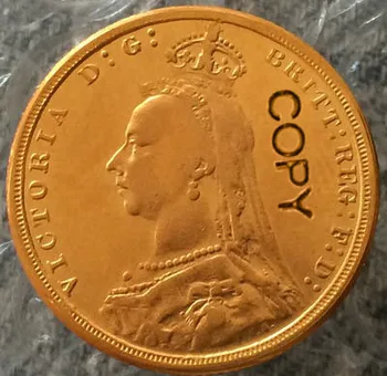 24-K placat cu Aur 1887 marea Britanie monede copie