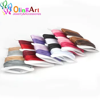 OlingArt 8M/Card 2 Culori Mixte Bumbac Cerat ștrasuri din Mărgele Cablu Fir de Linie 1.0 mm si 2.0 mm Bijuterii Cablul de Luare de Bijuterii fir de nailon