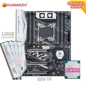 HUANANZHI X99 TF X99 Placa de baza cu procesor Intel XEON E5 2678 V3 cu 4*32G DDR3 RECC memorie kit combo set NVME USB 3.0, ATX Server