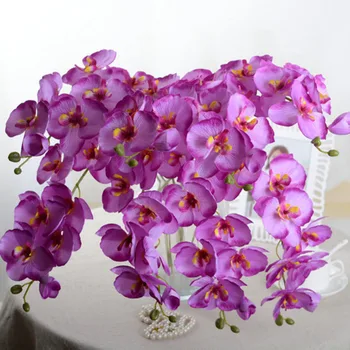 Artificiale Fluture Orhidee, Flori de Mătase Orhidee Flori Artificiale DIY Buchet Phalaenopsis Nunta Decor Acasă