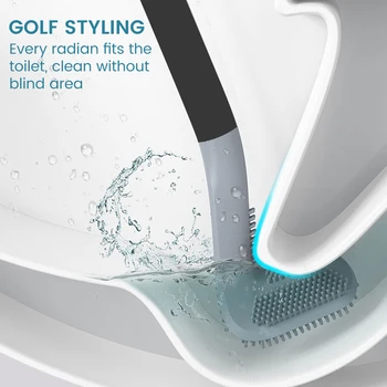 Silicon Durabil Perie De Curățare De Uz Casnic Instrumente De Produse De Baie De Golf Perie De Toaletă Creative Mâner Lung Toaletă Perie De Curățare
