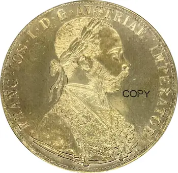 Austria 4 Ducat Franz Joseph I 1914 monedă de Aur din Metal Alama Copia Monede MONEDE Comemorative