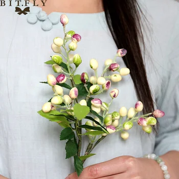 1buc Artificiale de Masline Fasole Floare Crengi Fals Planta Buchet Pentru DIY Ziua de Nunta Petrecere Acasă, în Camera Coroană de flori Decor