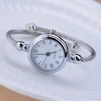 Simplu argint femei ceasuri elegant brățară mici de sex feminin ceas 2019 Nou brand de moda cadran roman retro doamnelor ceasuri de mana cadou