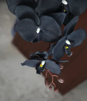 100CM Lung Negru Fluture Orhidee Ramură de Flori Artificiale Decorațiuni Speciale de Mătase, Flori False