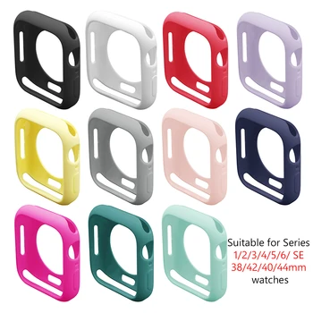 Colorate Silicon Moale Capacul Barei de protecție Caz Shell Pentru IWatch Apple Watch Seria 6 5 4 3 2 1 SE 38 40 42 44 Mm 40 mm 42mm 38mm 44MM
