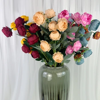 78cm Artificiale Flori de Trandafir Buchet de Flori Artificiales Nunta Decoratiuni Flori False de Anul Nou Decor de Perete 2022 Viață A7