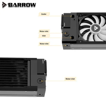 BARROW Radiator de 240mm+17W PWM Pompa+Ventilator Integrat ITX cazul soluție de integrare Cupru de evacuare a Apei Schimbător de Căldură Lichid