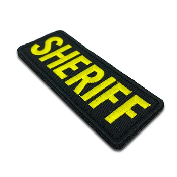 SHERIFF Patch-uri Velcro Brodate Tactici Militare Insigna Cârlig Buclă Banderola 3D Stick pe Jacheta Rucsac