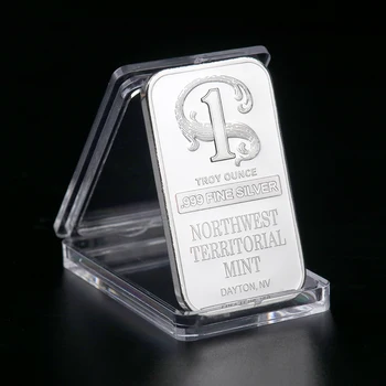 Nord-vest Teritoriale Menta Dayton NV Bine Feliuta Bar Placat cu Replica Pătrat de Argint în Lingouri, Monede de Colectare Monede Comemorative