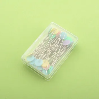 50/100 buc/cutie cap Plat pin de plastic de Culoare desen animat pin cu margele Perlate pin Cruce cusatura de cusut de poziționare ac