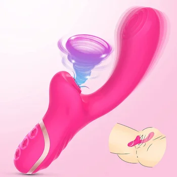 Dublu nut Cunnilingus Vibrator Telescopice Rotative Vibrator Încălzire Vagin Stimula Clitorisul cu Vibratorul Adult Jucarii Sexuale pentru Femei