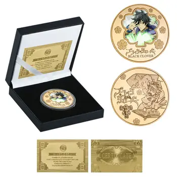 Anime Negru-Trifoi Placat cu Aur Comemorative Provocare Monede Suvenir Ca Ziua de nastere Cadou de Crăciun pentru o Valoare de Colectare