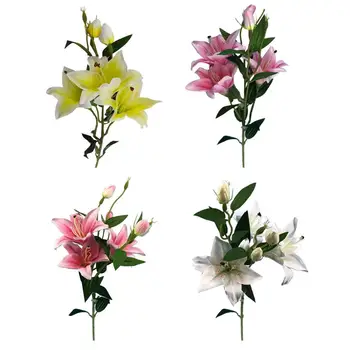 6 Capete/Ramură De Paști Vii Artificiale Floare De Crin Ramură Acasă Nunta, Decor Nunta Buchet De Flori Acasă Decor Gradina