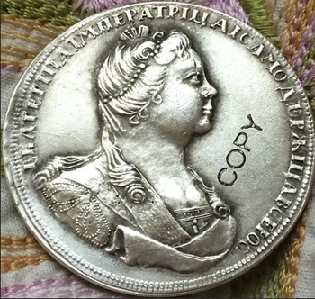 En-gros 1727 rusia copia fisei de coper de fabricație placate cu argint monede vechi