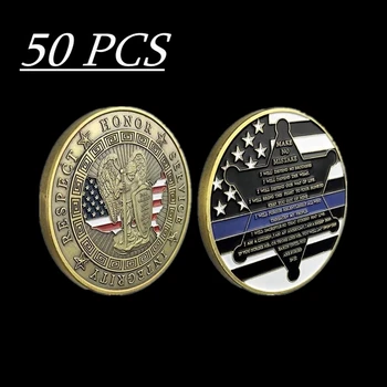 50PCS Linie Subțire St. Michael Patron de Aplicare a Legii Moneda Biroul de Poliție Motto-ul Monede de Colectie, Cadou