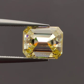 Letmexc Top Galben Natural Moissanite Piatră prețioasă Laborator Diamant Emerald Cut VVS1 Pentru Bijuterii Personalizate Face cu GRA Raport