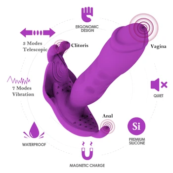 Portabil Telescopic Penis Artificial Vibratoare Pentru Femei Clitorisul Stimularea Anal Plug Prostata Masaj Vibratoare Jucarii Sexuale Pentru Barbati Femei