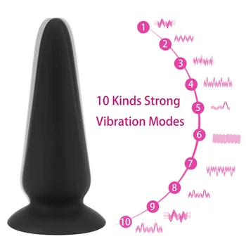 10 Viteze ventuza Silicon Telecomanda Wireless G-spot de Prostata pentru Masaj Anal Vibrator Vibratoare, Butt Plug Produse pentru Adulți