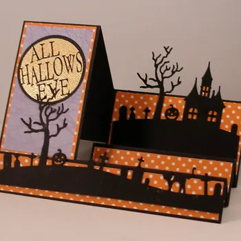 De Halloween, Castelul de Carbon din oțel de Tăiere Moare Stencil Ambarcațiuni pentru DIY Creative Album Taie Timbre Moare Relief Ambarcațiuni de Hârtie 1 buc