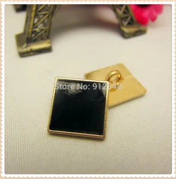 RS13 10buc, 14mm Aur buton metalic de culoare Neagra, modele geometrice și butoane, accesorii de îmbrăcăminte DIYmaterials