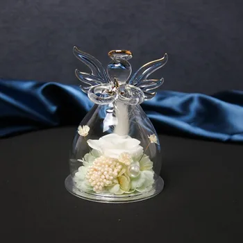 Artificiale Veșnică ia Beauty Rose Eternelle Flori În Înger Cupolă de Sticlă LED-uri de Crăciun 2022 Anul Nou, Ziua Îndrăgostiților Cadou