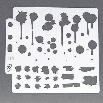 14*13CM Cerneală de Mucegai din Plastic Scut DIY Tort Album Șabloane Gol Ornamente de Imprimare dantela conducător Capac Șablon
