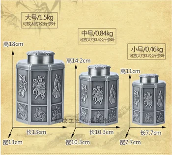 De înaltă Calitate Stil Chinezesc Metal Aliaj container de ceai Caddy Ceai Staniu Sac de Ceai Cutie de Depozitare Pentru Decor Acasă CYG022