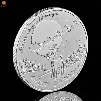 2018 Frumos Norocos Craciun Desene Animate Printesa Argint Placat Cu Monedă Comemorativă Pentru Cadouri De Crăciun Și Decorații De Brad