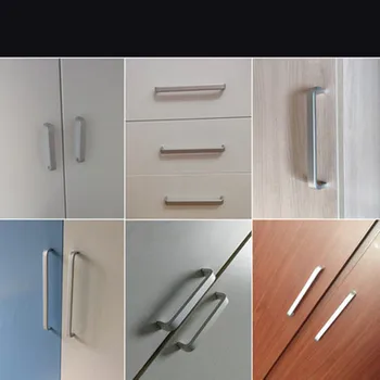 Noul Cabinet Se Ocupă De Ușa De La Bucătărie Se Ocupă De Butoane Sertar De Aliaj De Aluminiu Dulap Mânerele Ușilor Periat Stil Modern Hardware