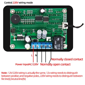 W1020 Termostat Control Temperatura Digital de Căldură Rece Temp Modul Comutator 12V DC/24V AC 220V de pe Placa de control cu Senzor de 50%off