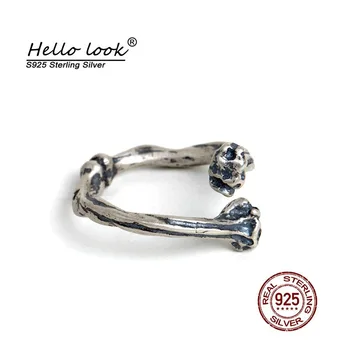HelloLook Argint 925 Coaste Ring pentru Bărbați Punk Reglabil Dimensiunea de Deschidere Inel Gotic Dificultate Ring Bijuterii