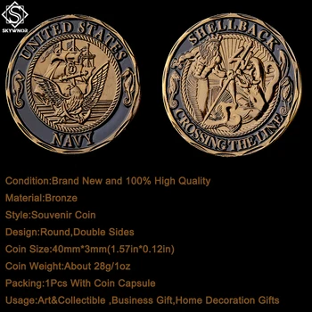 U. s. Navy Shellback Trecerea Liniei de Marinar Comemorative Moneda Cadou