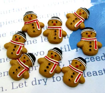 20buc Rășină om de Zăpadă de Crăciun Cookie-uri Meserii Flatback Cabochon Scrapbooking, Decoratiuni se Potrivesc Agrafe de Par Ornamente Margele Diy